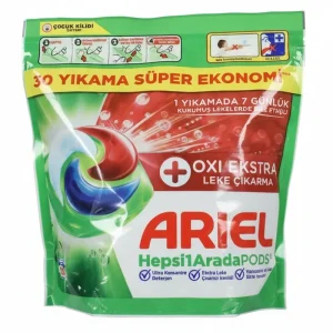 قرص ماشین لباسشوییARIEL با رایحه کوهستانی وزن 735 گرم بسته 30 عددی