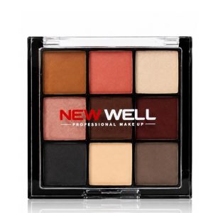 پالت سایه چشم ۹ رنگ New Well مدل Professional Makeup ترکیبی از رنگ‌های مات و شاین